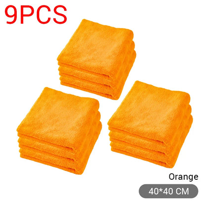 SEAMETAL 600GSM Microfiber Car Cleaning Towel 1/3/6/9pcs 40X40cm Thickened Car Wash Towels Auto Detailing Care Drying Cloth Rags