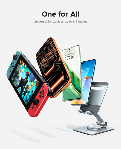 ORICO Aluminum 360 Rotation Mobile Phone Holder Universal Bracket Folding Dual-Axis Alloy Adjustment Design Stable For iPhone