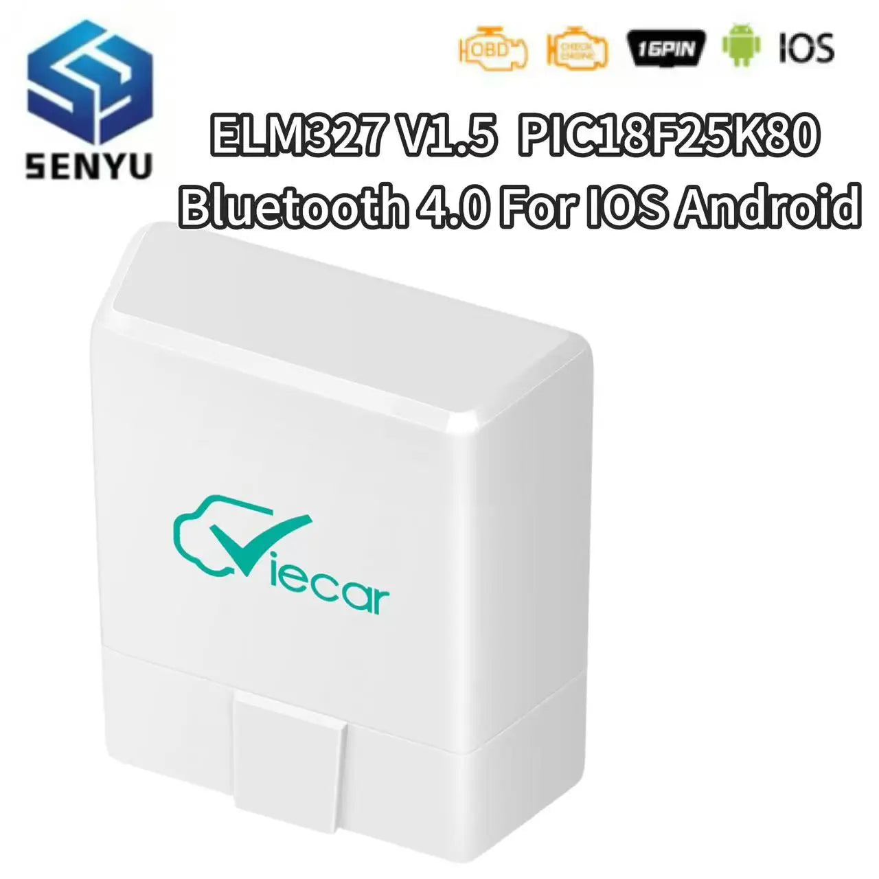 Viecar ELM327 V1.5 PIC18F25K80 Bluetooth 4.0 For IOS Android ELM 327 V 1 5 Car OBD 2 OBD2 Diagnostic Scanner Tools Code Reader