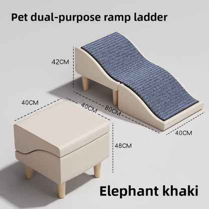 Foldable Pet Ramp Non-Slip Dog Stairs Sofa Climbing Assistance for Bed & Car Footrest Stool for Small Breed Cats and Dogs