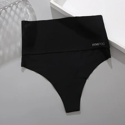 Seamless High Waist Women Thong Black Abdomen Hip Lift Briefs Body Shaping Underwear Breathable Female Panties Plus Size S-XL