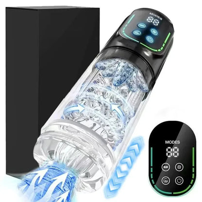 Mrgras Male Masturbator Penis Pump - Male Sex Toys for Men with Upgrade 12 S Vacuum Pump & 7 Thrusting Rotating Vibrating Sucking Licking LCD Adult Toys Mens Sex Toys Pocket Pussy Pumps & Enlargers,Pocket Pussy Mens Sex Toy B