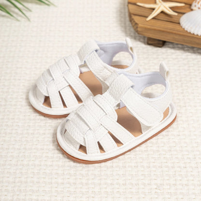 Summer Retro Unisex Baby Beach Sandals Wrap Toe Breathable Anti-slip Wear-resistance Braided Sandals Baby Toddler Shoes