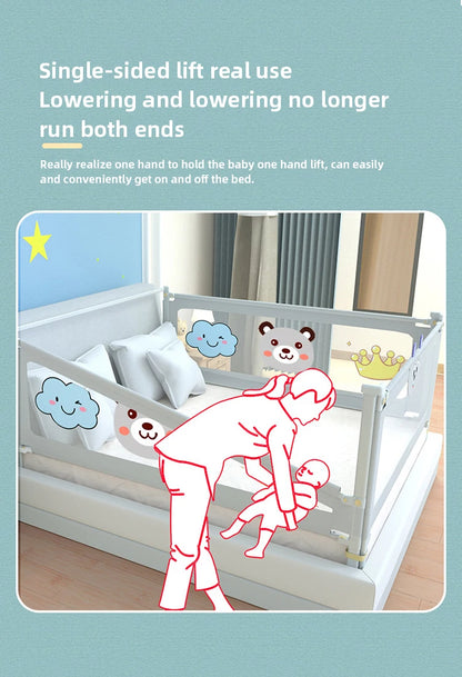 IMBABY Bed Guardrail Liftable Crib Protectors Adjustable Handrail Bed Safety Children Washable Baby Safety Bed Barrier Bumper