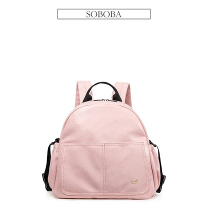 Soboba Large Capacity Solid Diaper Bag with Backpack Straps for Fashionable Mothers – Waterproof Nappy Changing Bag