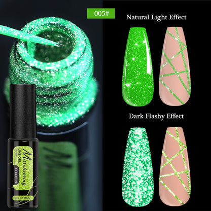 Gold Silver Metallic Liner Paint Gel Nail Polish Chrome Mirror Metal Effect Super Bright French UV LED Semi Permanent Nail Gel