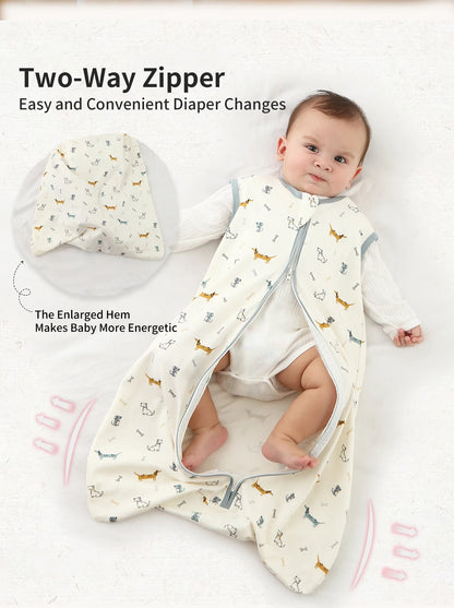 Baby Sleeping Bag Newborn Baby Anti-shock Sleeping Bag Pajamas Baby Pajamas Light Zipper Crawling Suit Anti-kick Cartoon Animal