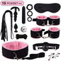 Hot Exotic Bed Bondage Set BDSM Kits Exotic Sex Toys For Women  Adults Games Leather Handcuffs Whip Gag Nipple Clamps Sex Shop