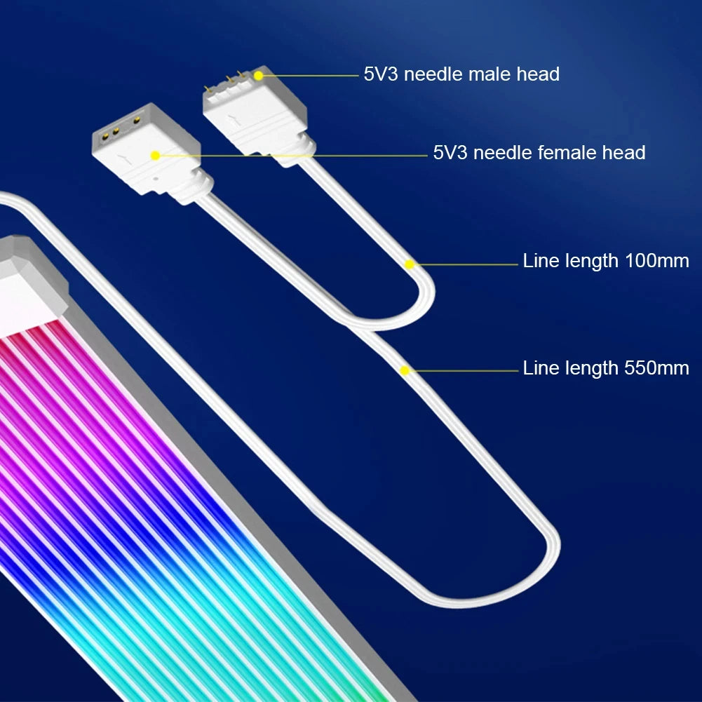 5V 3Pin ARGB Sync PC Cable 8/24PIN Motherboard Power Extension Cable Flexible LED Strip Light DIY Kit Video Card 8Pin 6PIN Cable