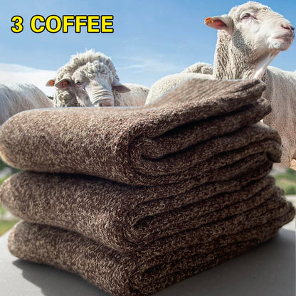 3 Pairs Winter Warm Thick Towel bottom Man Socks Wool Male Socks Slipper Socks Merino Wool Socks Against Cold Snow Socks 39-44