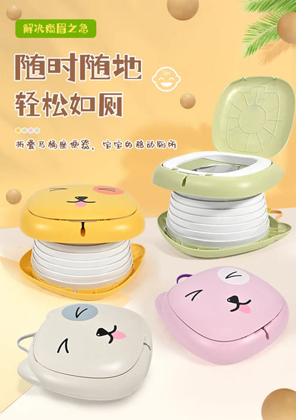 Portable Potty for Toddler Travel Foldable Potty Training Toilet for Car Camping Indoor Outdoor Bathroom for Baby Children Kids