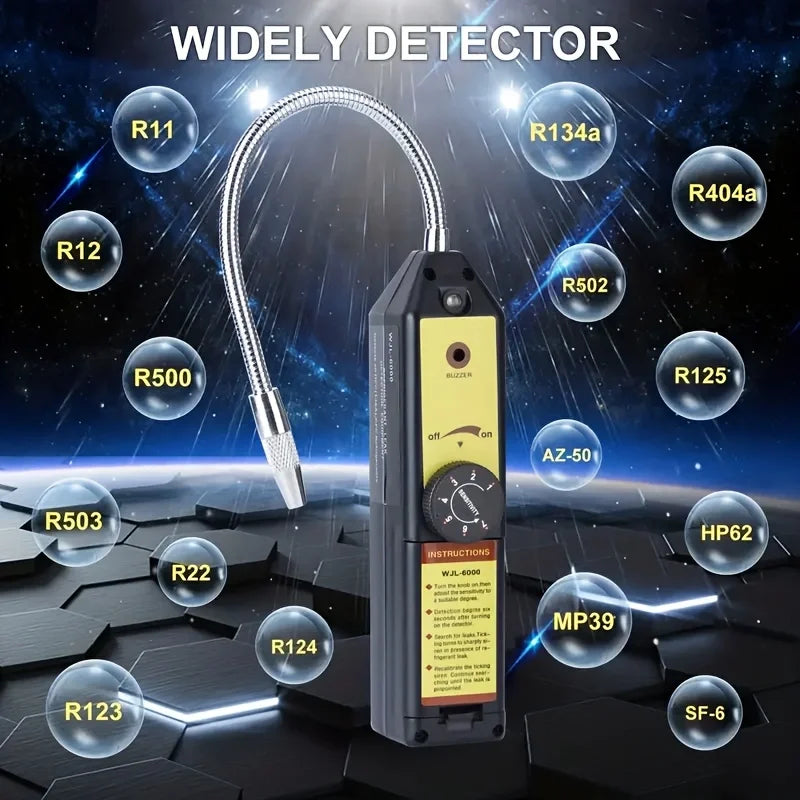 Refrigerant Leak Detector Kit for Air Conditioning Leak Detection, Halogen Gas Detector with UV Flashlight and Glasses