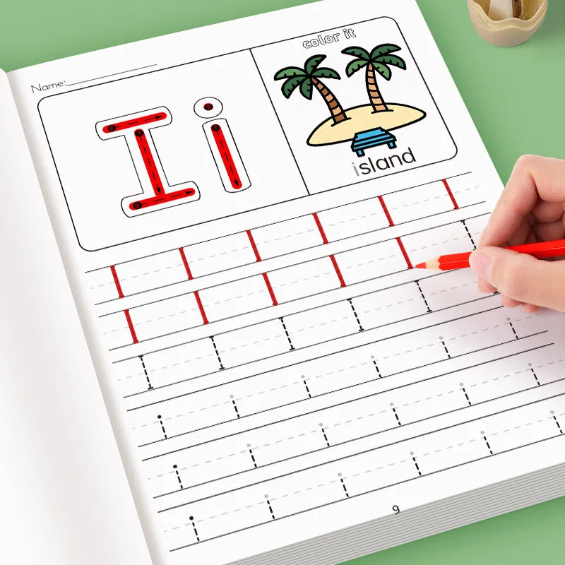32-Page English Alphabet Writing Workbook with Colorful Letter Practice-A-Z Lowercase&Uppercase,Tracing,Educational Learning Aid