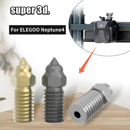 0.2/0.4/0.6/0.8mm For Elegoo Neptune 4 Nozzle Hardened/Stainless Steel Brass Nozzles 3D Printer Parts For Elegoo Neptune4 Nozzle