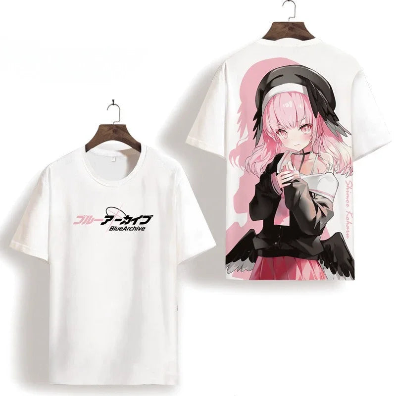Takanashi Hoshino Game Blue Archive Cosplay T-shirts 3D Print Anime Cartoon Tees Summer Men Women Harajuku Y2k Short Sleeve Tops