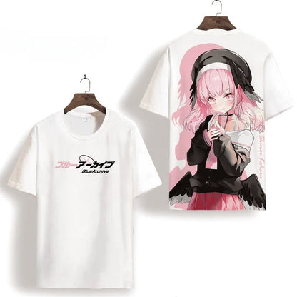Takanashi Hoshino Game Blue Archive Cosplay T-shirts 3D Print Anime Cartoon Tees Summer Men Women Harajuku Y2k Short Sleeve Tops