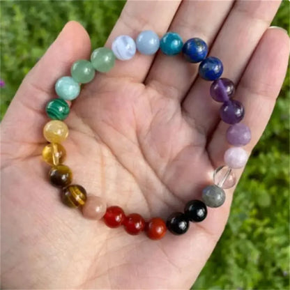 Bracelets Women Healing Tiger Eyes Amethyst Gemstone 7 Chakra Beads Bangles Yoga Stone Gift for Couple Items Jewelry Y2K Lady
