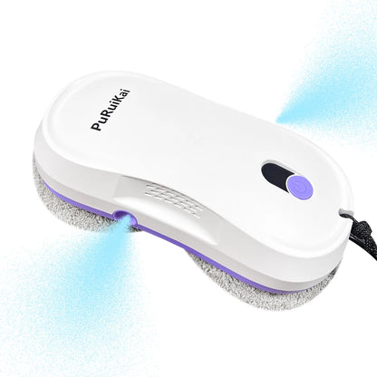 Smart Window Cleaning Robot with Dual Water Spray, Auto Robot Window Cleaner Edge Detection Remote Robotic Windows Washer