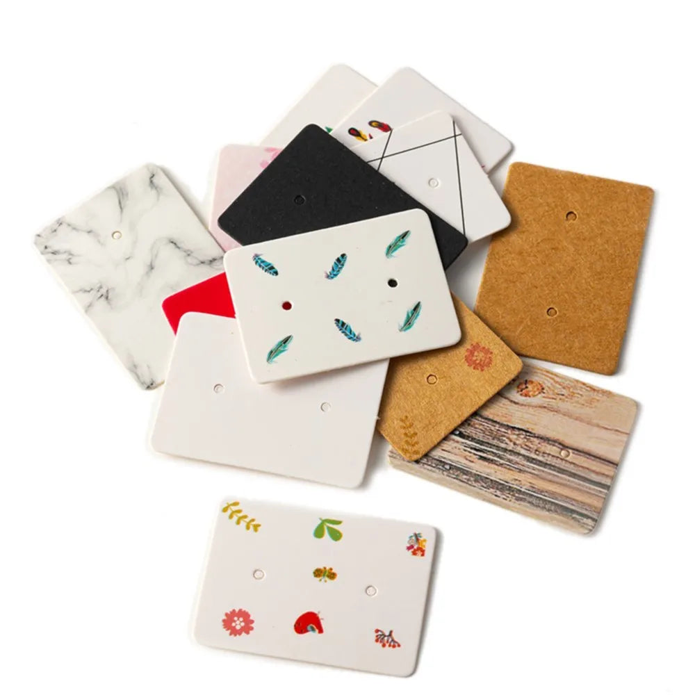 50/100Pcs 5x4cm Earring Cards Cardboard Labels DIY Jewelry Display Stand Holder Small Businesses Selling Packaging Supplies