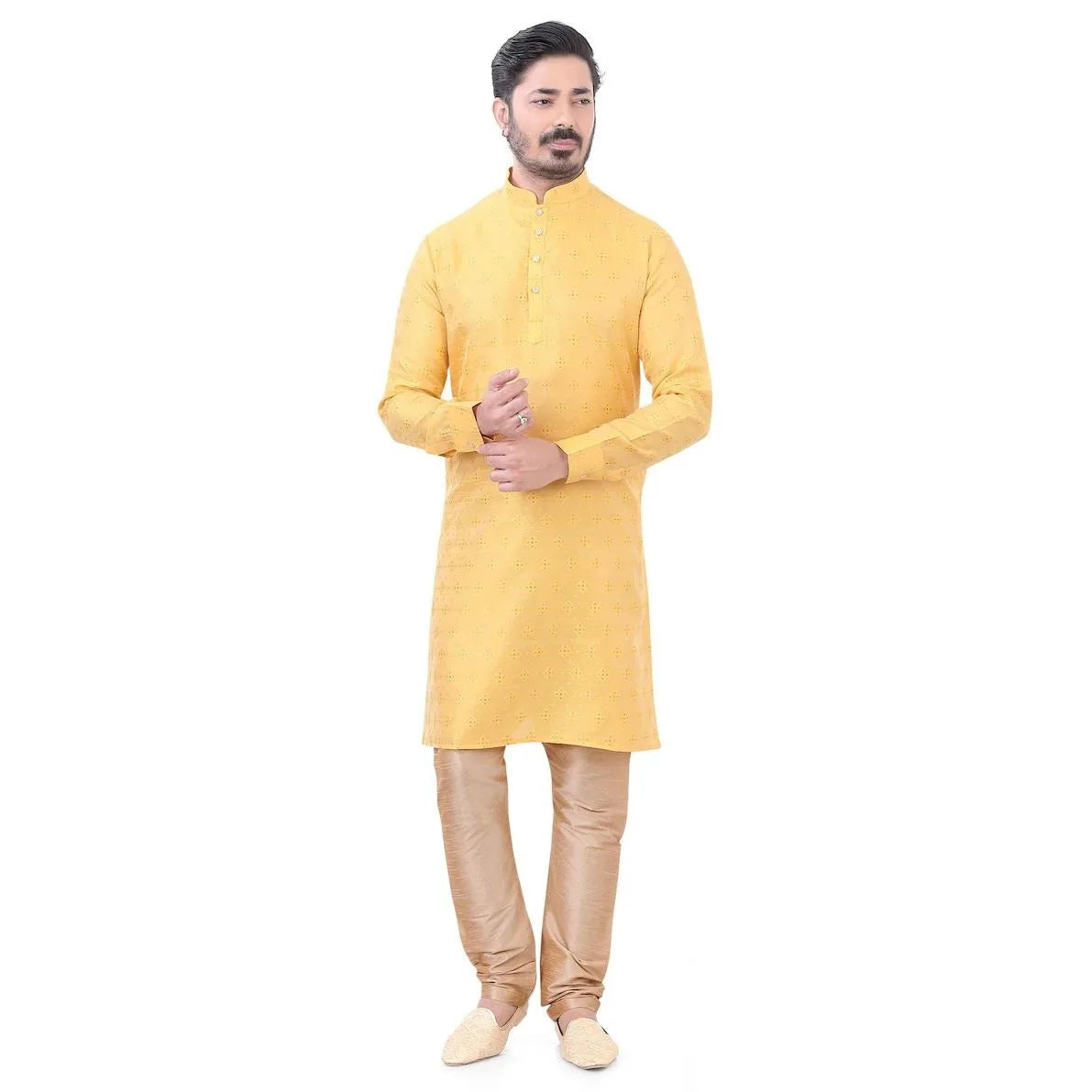 Muslim Kurtta Caftan Dubai Men'S Robe Long-Sleeved Ethnic Style Stand Collar Arabic Clothing National style Middle Eastern