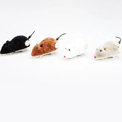 Wireless Winding Mechanism Mouse Toy for Cats and Dogs, Pet Trick Playing Toy, Plush Rat, Mechanical Motion Rats