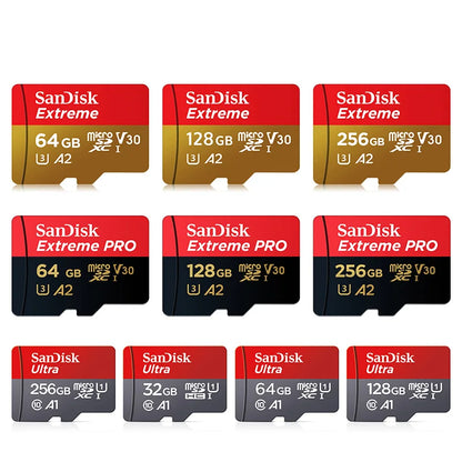 Original Sandisk Memory Card 256GB 128GB 64GB 32GB TF Micro SD Card Class 10 UHS-1 Flash Card Memory MicroSD for Smartphone PC