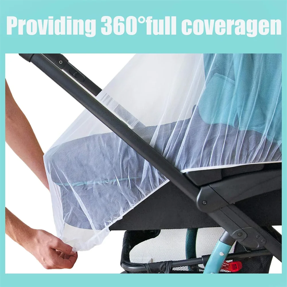 Portable Mini Crib Mosquito Net with Elastic Edge Fine Mesh Washable Bug Net Cover for Stroller And Bassinet