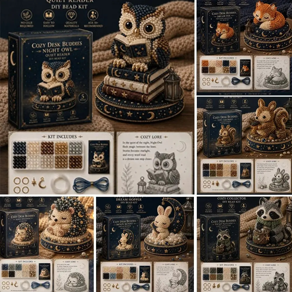 3D Design Animal Guardian Beading Kit Animal Shape Material Package Animal Bead Set with Colorful Beads Handmade Bead Craft Set