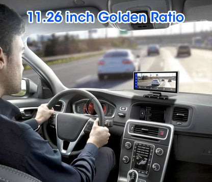 Srnubi 11.26 Inch 4K Dash Cam Wireless CarPlay & Android Auto Portable Car DVR Intelligent Systems Video Recorder GPS Navigation