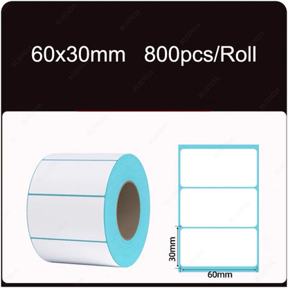 Width 40/50/60/70/80/90/100mm Self-Adhesive Stickers Shipping Thermal Label Barcode SKU Label Price Tag no Carbon Band Required