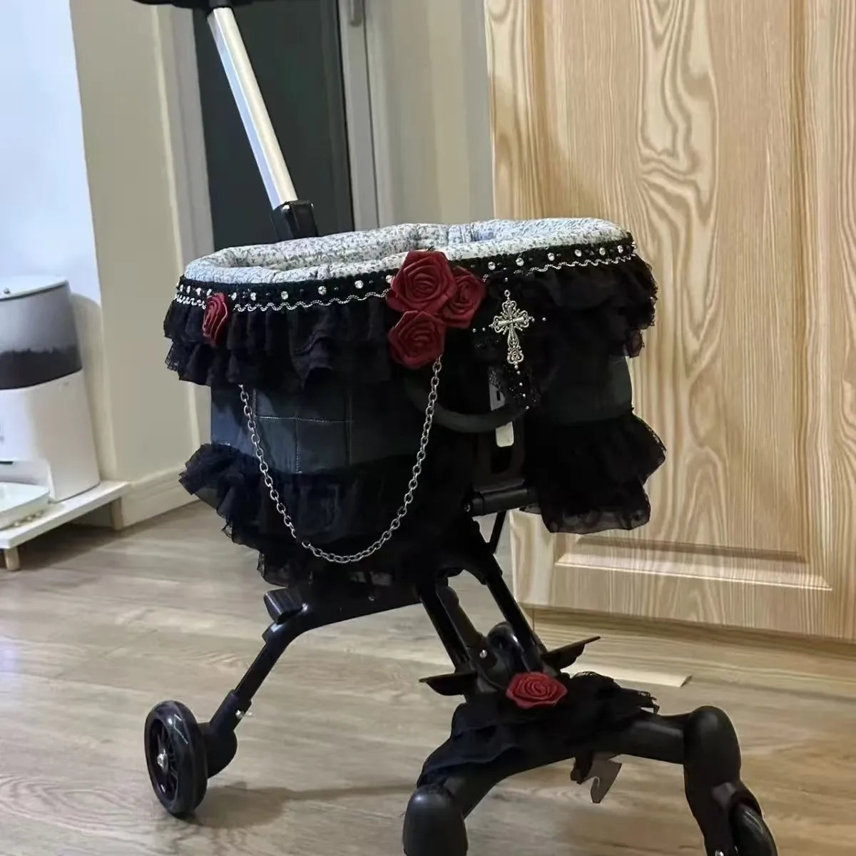 Compact Foldable Pet Cart Lightweight Shopping Cart Small Portable Go out Pet Carrier
