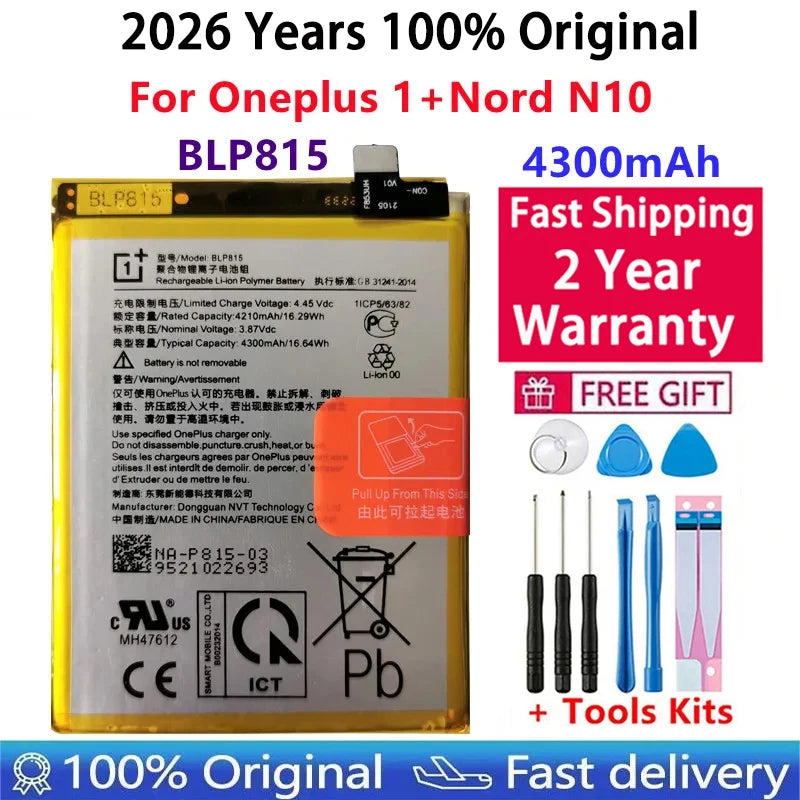 Original Battery For Oneplus one 1+ For OnePlus 1 2 3 1+3 One Plus Nord 2 N10 X 3 3T 5 5T 6 6T 7 7T 8 8T 9 9R Pro Plus Batteries