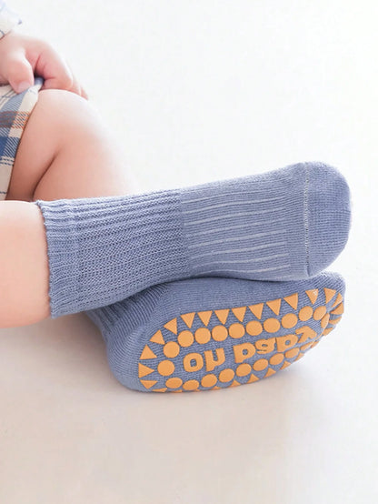 6 Pairs of Baby Floor Socks, Newborn Non-Slip Dotted Indoor Soft All-Season Baby Loose-Top Socks for Boys and Children
