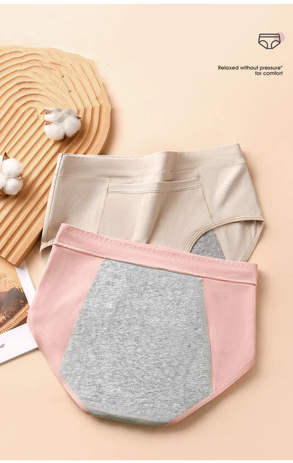 4Pcs Women's Menstrual Panties Physiological Pants Leak Proof Underwear Ladies Period Panty High Waist Cotton Briefs Lingerie