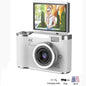 4K Digital Camera Beauty Filters 48MP HD Student CCD Camera CMOS Anti Shake 180° Flip Screen Selfie Camera for Kids Adults Gift