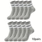 6/10/15/20 Pairs Men Socks Spring Autumn Casual Black White Striped Socks Breathable Mid Tube Sock High-quality Round Neck Socks