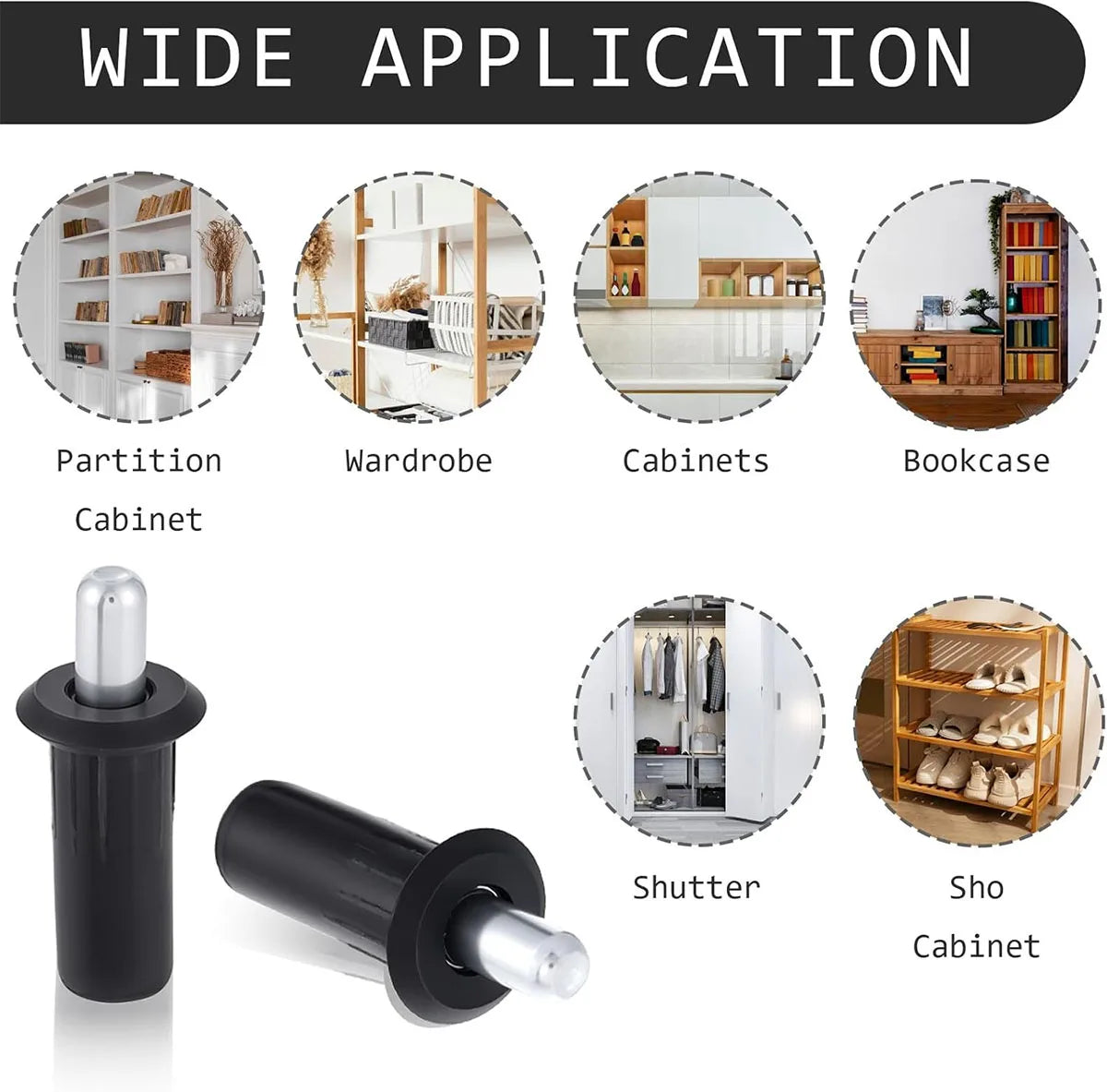100Pc Large Black Iron Shutter Louvers Blind Repair Pins Spring Loaded Plantation Shutter Replacement Pins Bolt Window Door Home