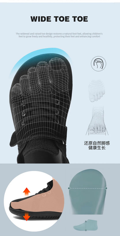 Kids wide foot barefoot shoes boys and girls minimalist kids sneakers natural opening shoes toddler small big kids walking shoes