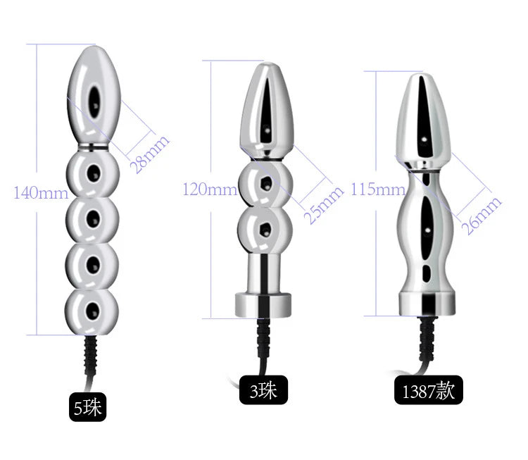 Electric Shocker Anal Butt Plug,E stim Electrosex Penis Ring ,Nipple Electrostimulation Cockring Chastity Cage E-stim Bdsm Toys