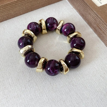 Acrylic Irregular Square Round Beaded Bracelet Bangle for Women Imitation Stone Chain Bracelet Hand Accessories Couple Gifts K