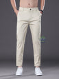 Summer High Quality Cotton Ankle Length Casual Pants Men Business Slim Elastic Waist Jogger Outdoors Korean Work Suit Trousers