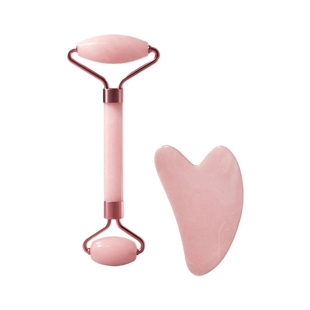 Facial Massage Roller With Gua Sha Stone Multifunctional Massager For Body Eye Acupoint Relief Anti-Aging Daily Skin Care Tools