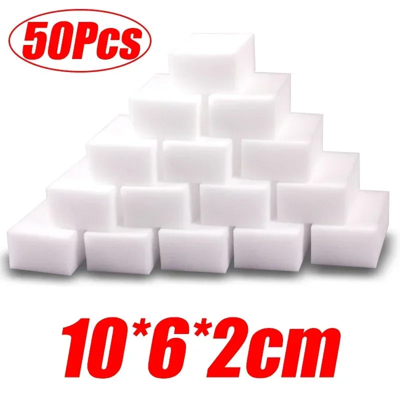 50/100Pcs Melamine Sponge Magic Sponge Eraser Hot-selling Melamine Nano Clean Sponges Auto Cleanings Tools Accessories 10x7x3cm