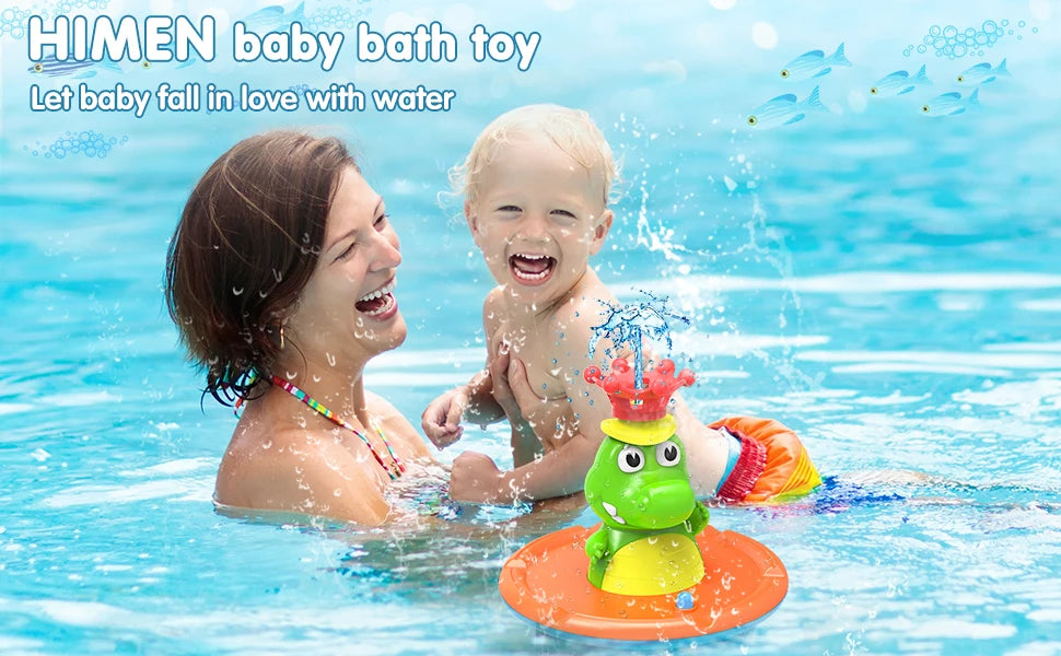 Baby Bath Toys, Glowing Crocodile Water Spray Toys, Multiple Water Spray Modes, Children's Bathroom Swimming Supplies Gifts