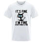 Men's High Quality T-shirt Cotton Blend Funny Cool Cat Printed T-shirt Casual Men Short Sleeve T-shirt for Men T-Shirt Male Top