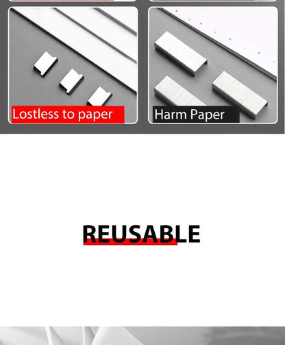 Mini Traceless Reusable Hand Clamp Push Stapler Paper Book File Office School Student Binder Binding Tools Supplies Accessories