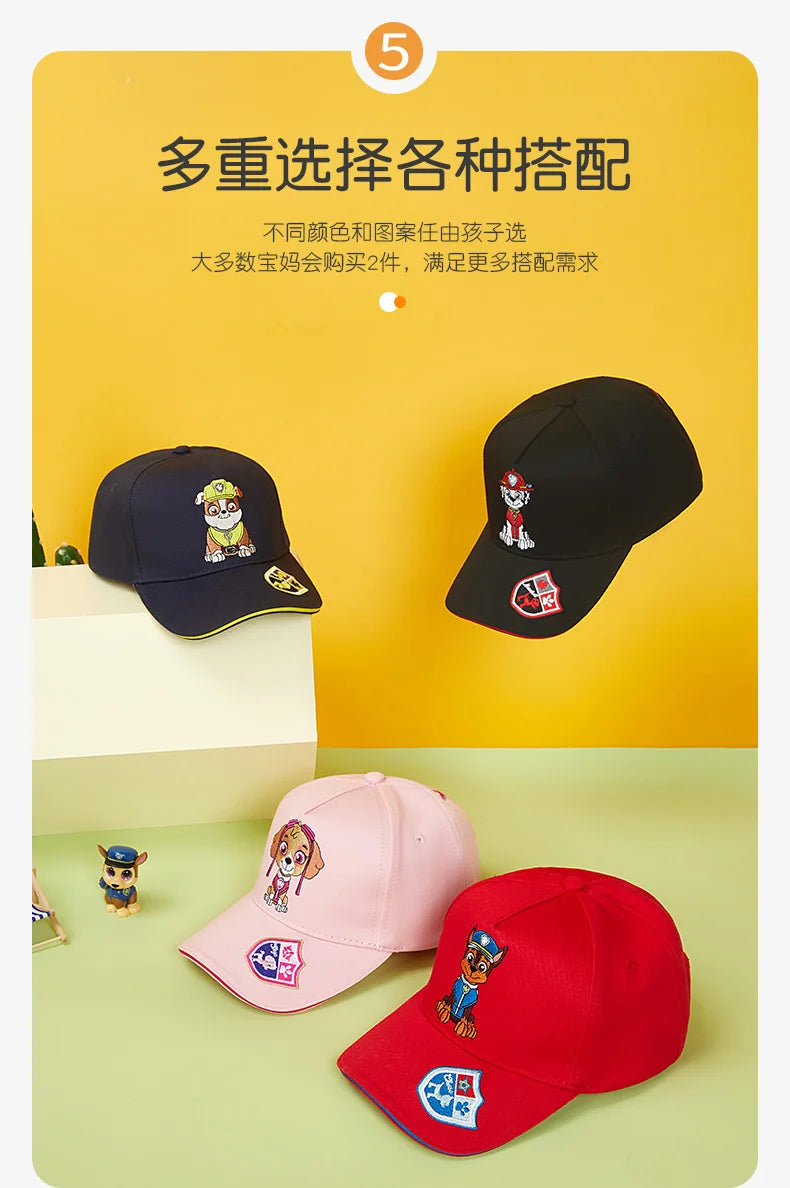 Genuine Paw Patrol Baseball Cap Cartoon Character Outdoor Sports Hat Cute Comfortable Sunscreen Mesh Caps Children's Party Gift