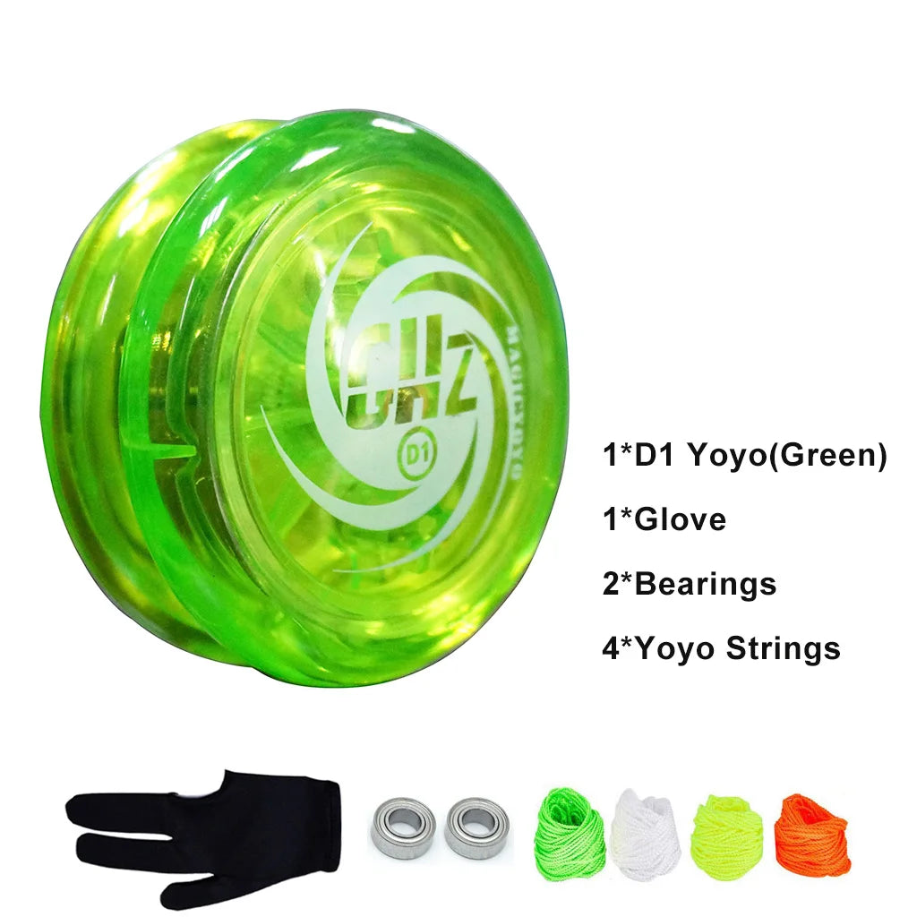 Ghost Hand Responsive Pro Level D1 Basic 2A Ball Bearing Yoyo for Fingertip Rope String Trick Game Looping Play Indoor Outdoor