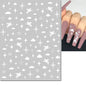 3d Nail Art Stickers Red Black White Love Hearts Stars Clouds French Full Tips Adhesive Nail Decals Slider For Manicure