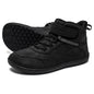 HOBIBEAR Kids Mid-Barefoot Shoes Big/Kid Wide Toe Box Zero Drop Artificial Leather Hook-Loop Outdoor Boots